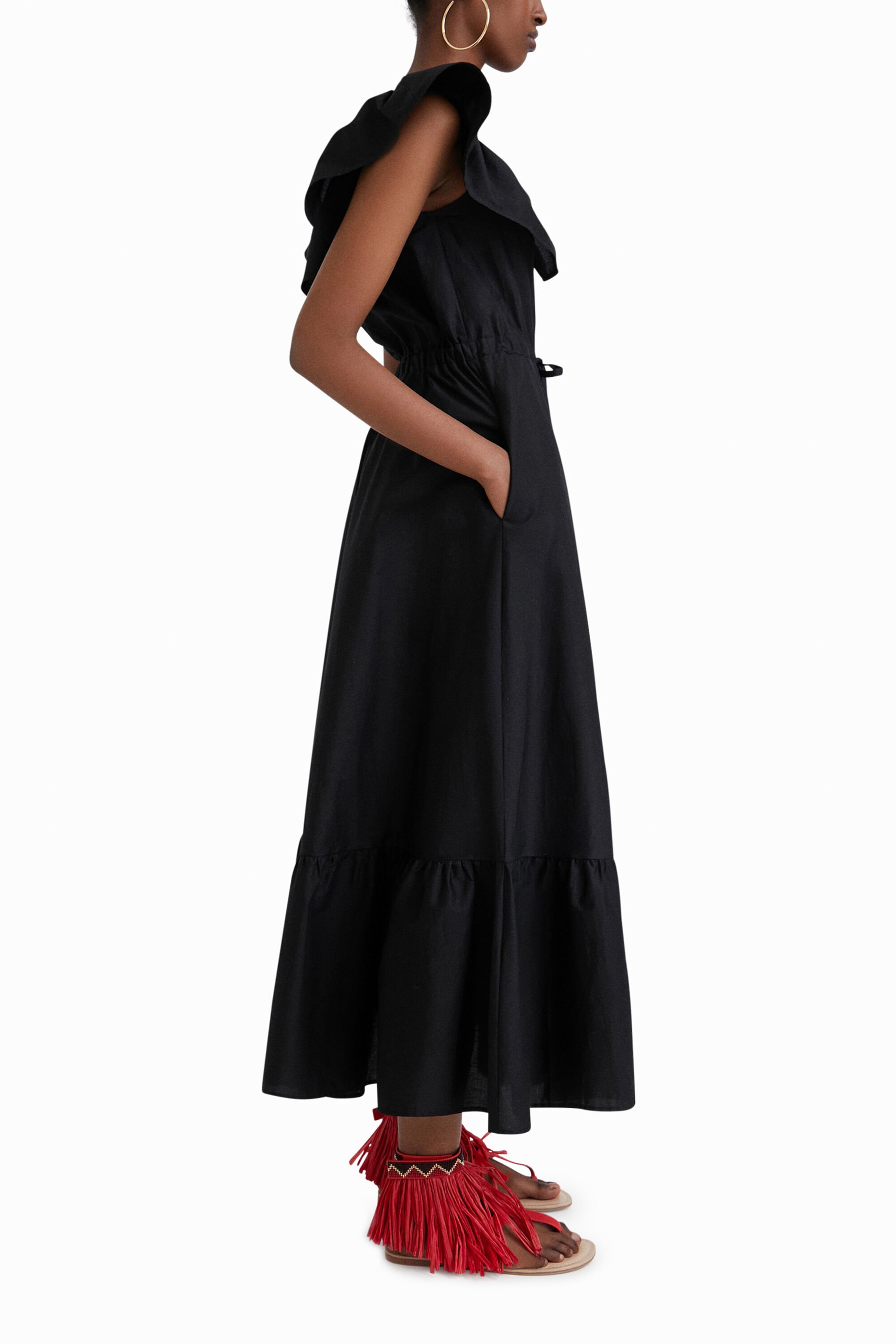 Stella Jean ruffled midi dress | Desigual.com