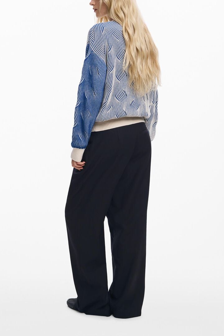 Two-tone knit cardigan