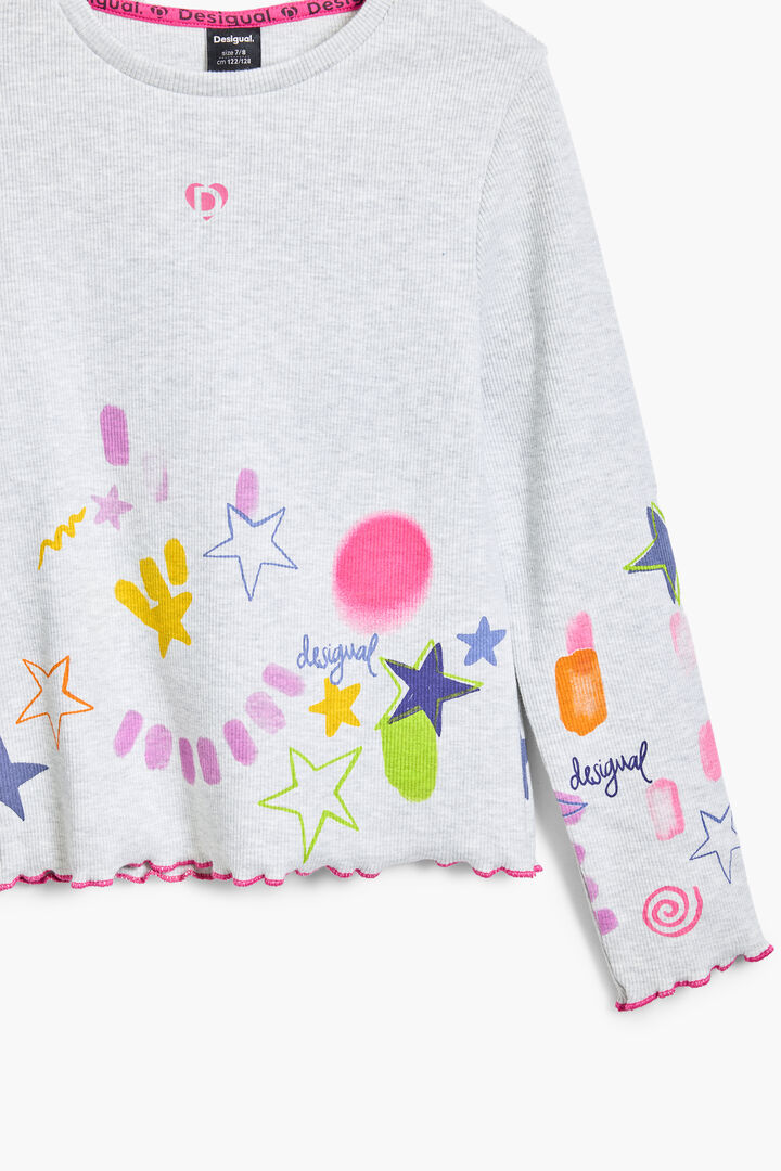 Rib T-shirt with neon designs | Desigual