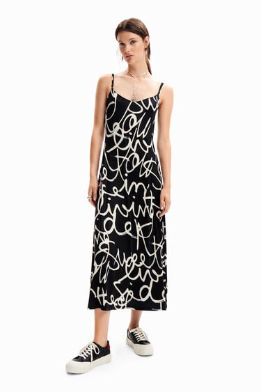 Vestit midi llencer missatges | Desigual