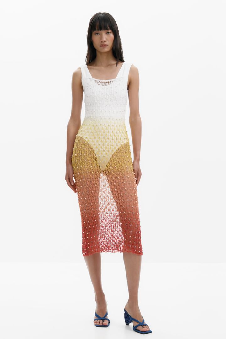 Gradient red midi dress | Desigual
