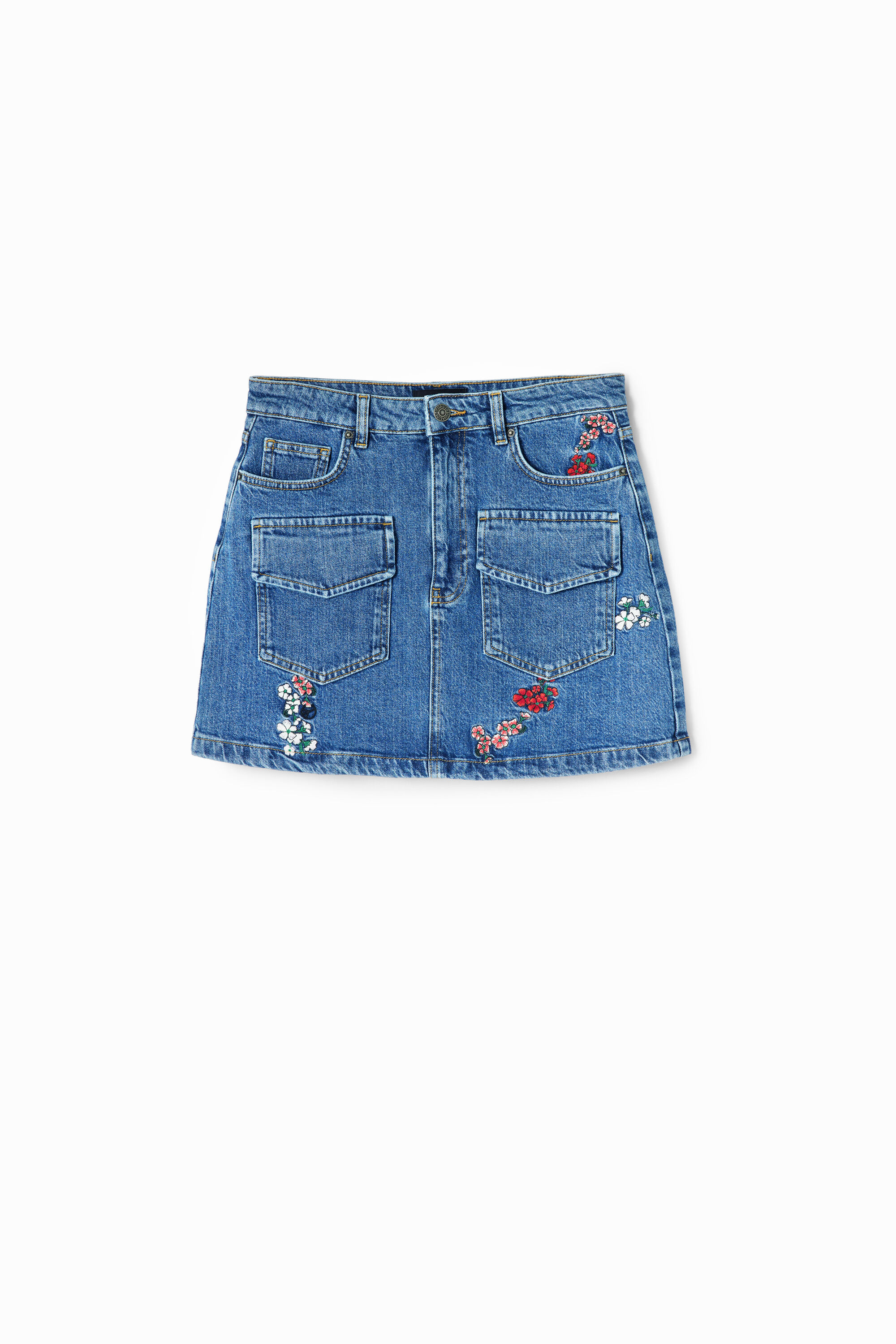 Jean skirt cheap with patches