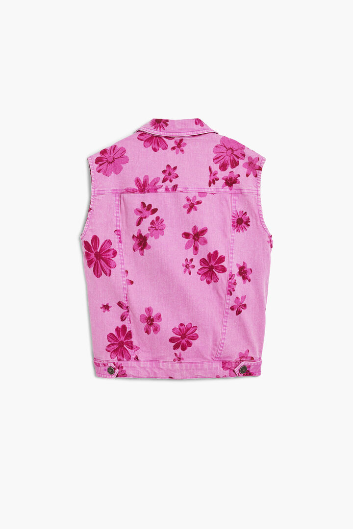 Denim-Weste mit Blumen | Desigual