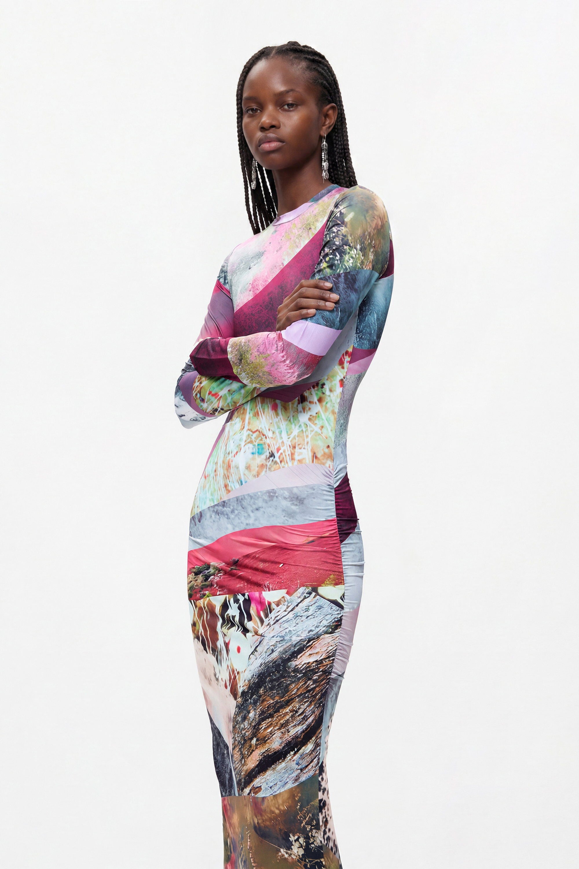 長袖ニットワンピース バラ 女性用 I Desigual.com