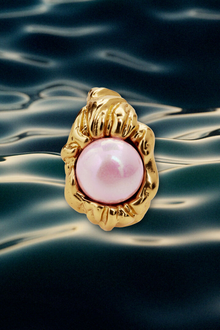 Gold-plated pearl ring Zalio | Desigual