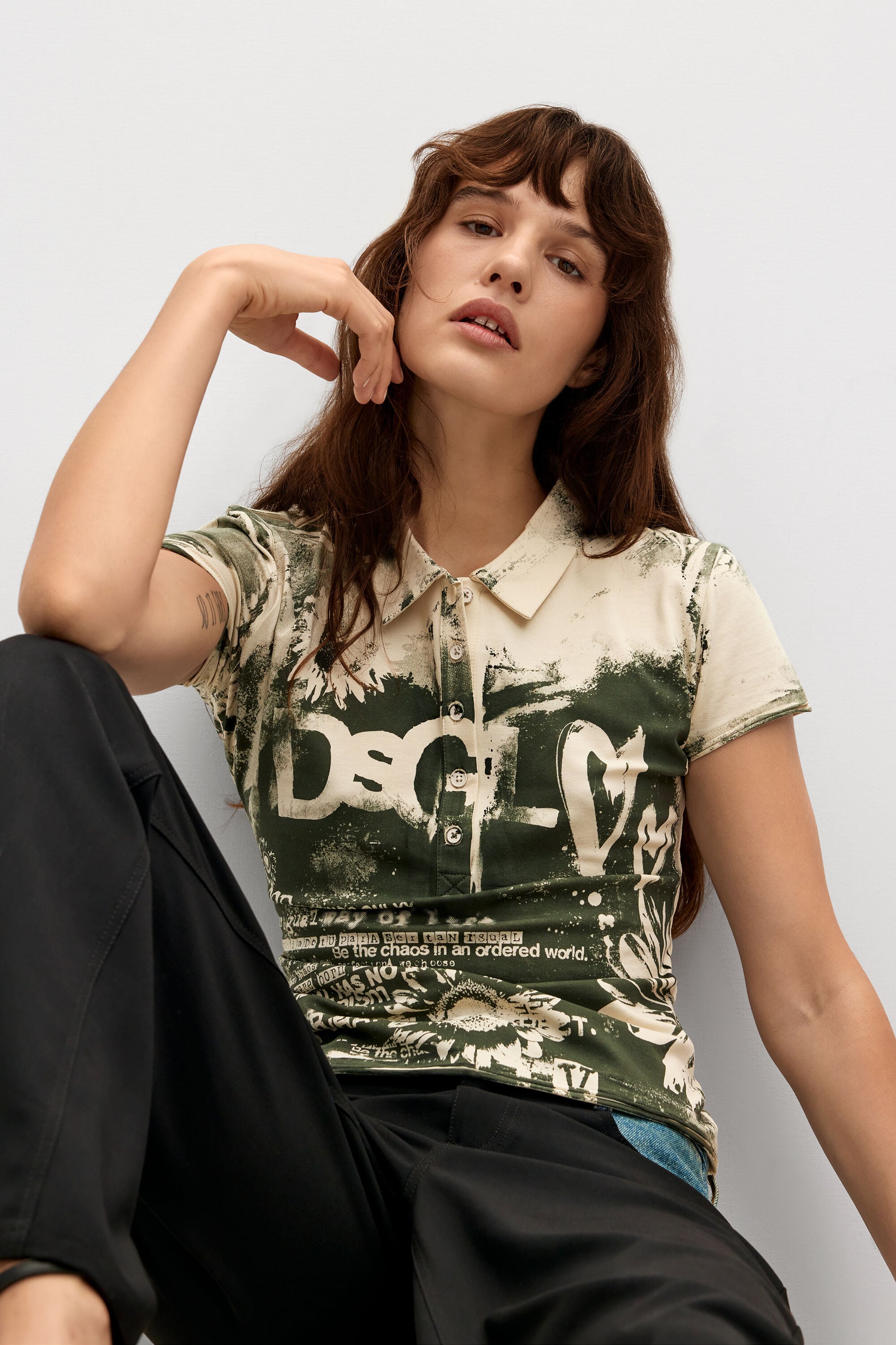 Camiseta Polo Estampada