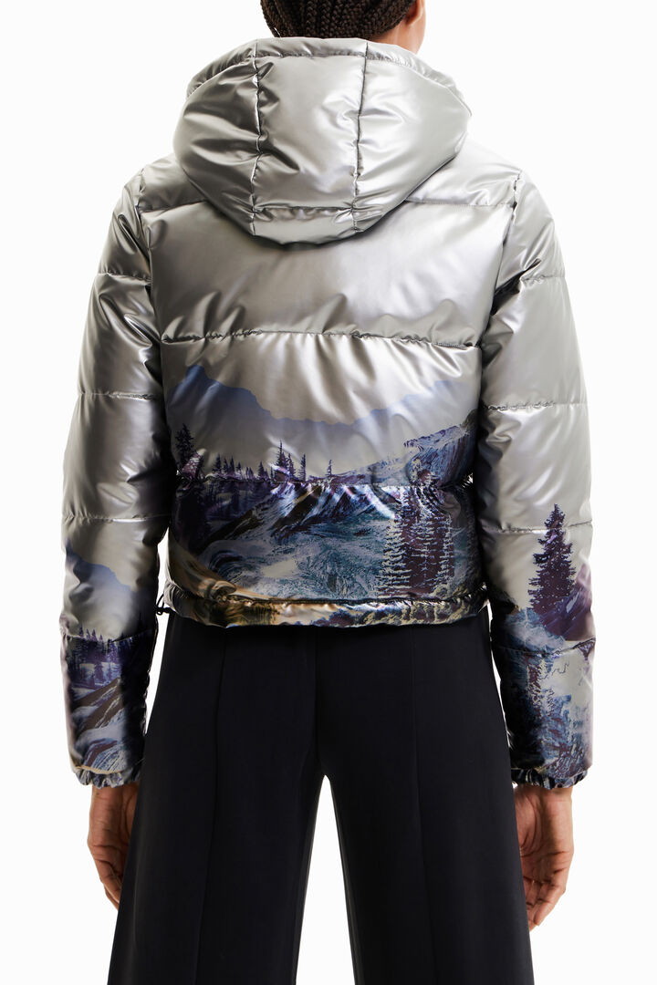 Chaqueta corta padded metalizada | Desigual