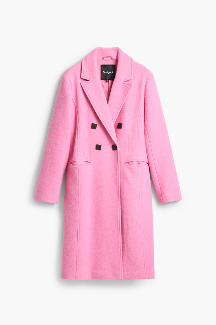 Double-breasted coat with buttons