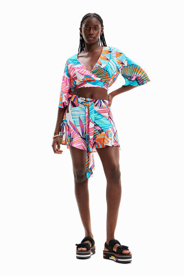 Top cropped encreuat tropical | Desigual