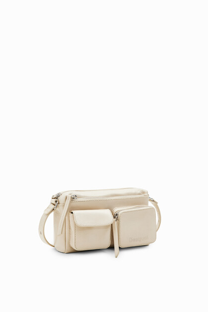 Small pockets leather crossbody bag