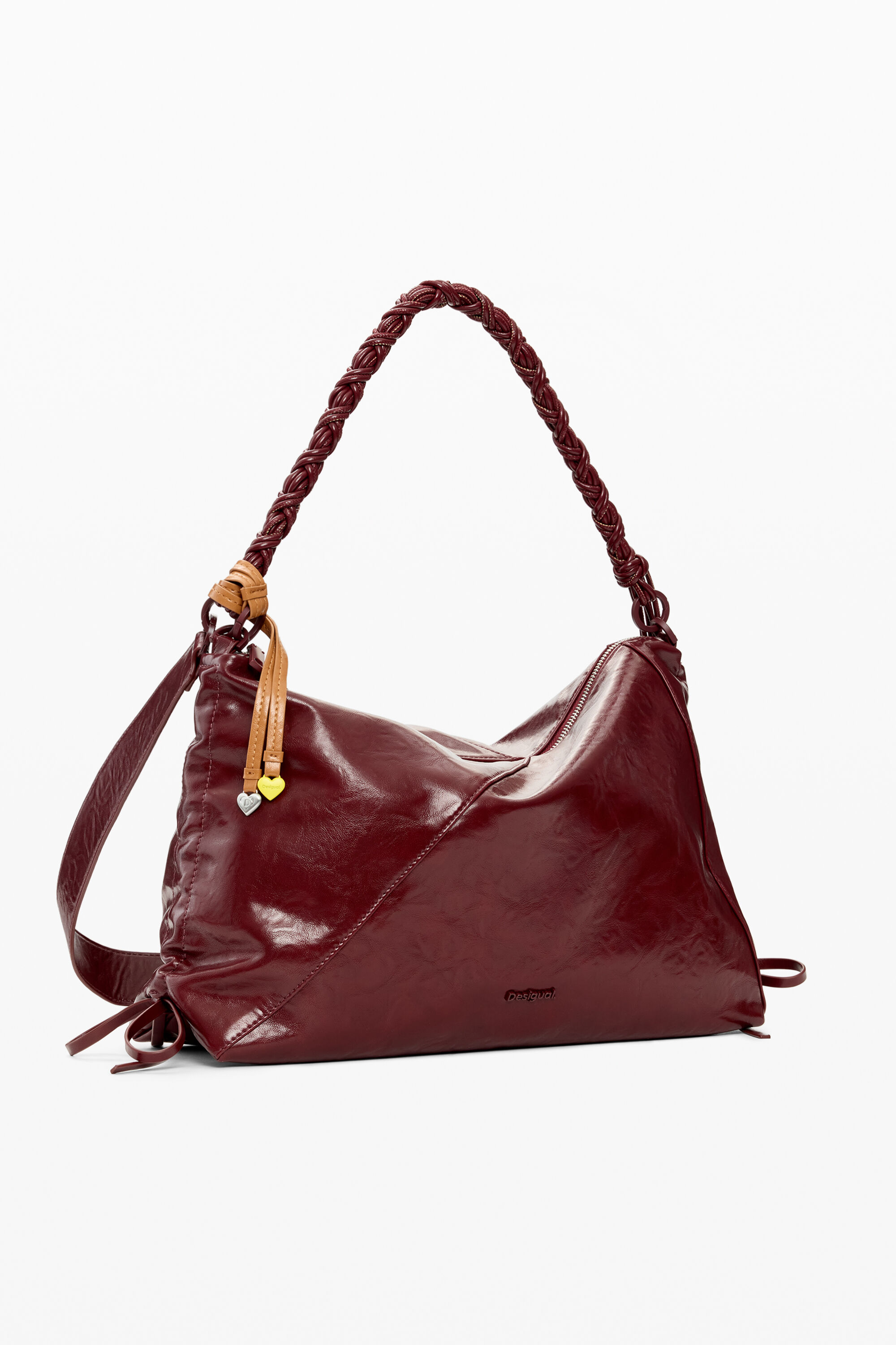 Large faux leather bag red women's accessories I Desigual.com
