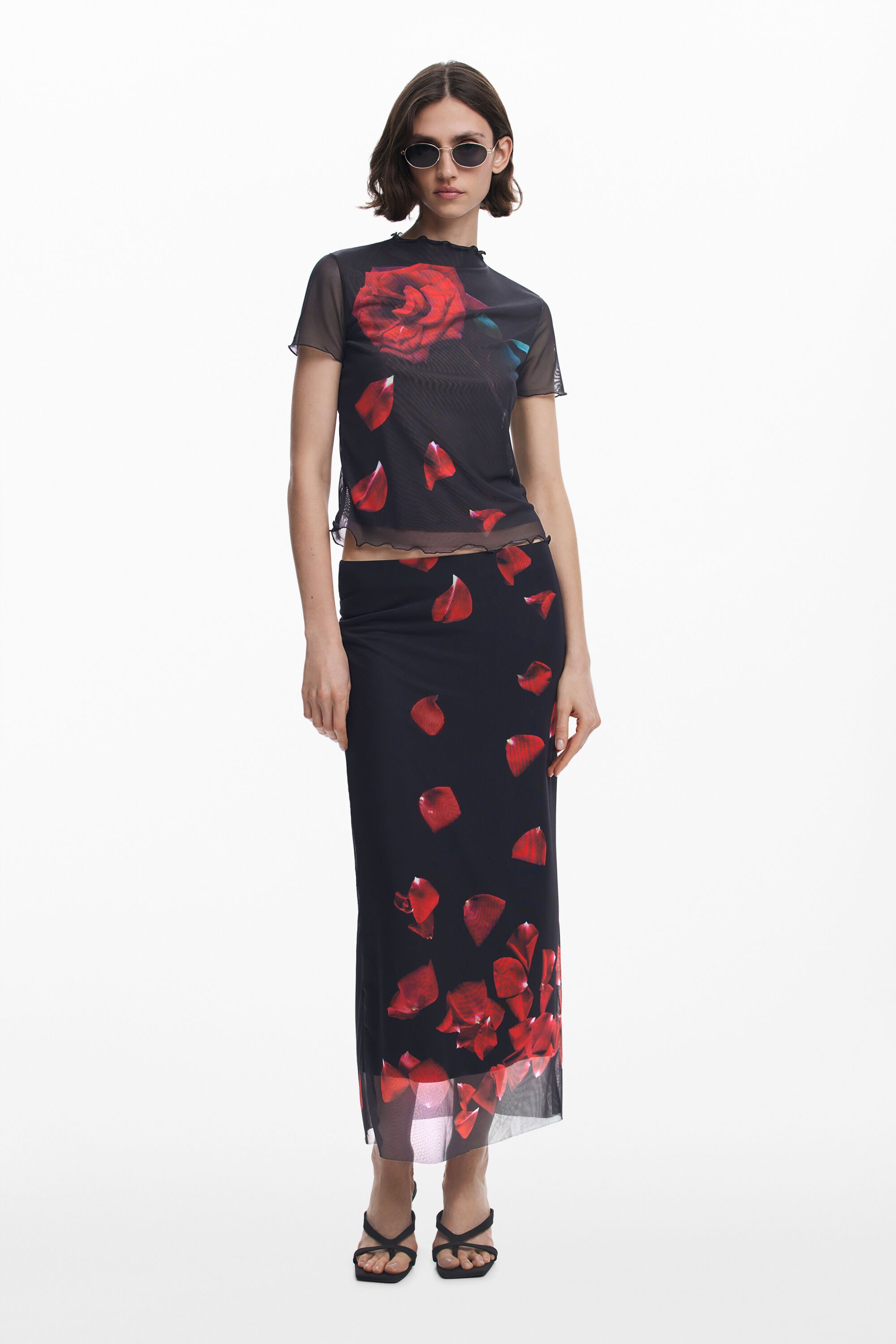 Desigual Tyler Mcgillivary Flower T-shirt In Black