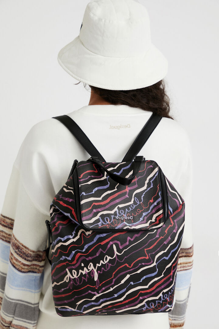Leather effect painted backpack | Desigual