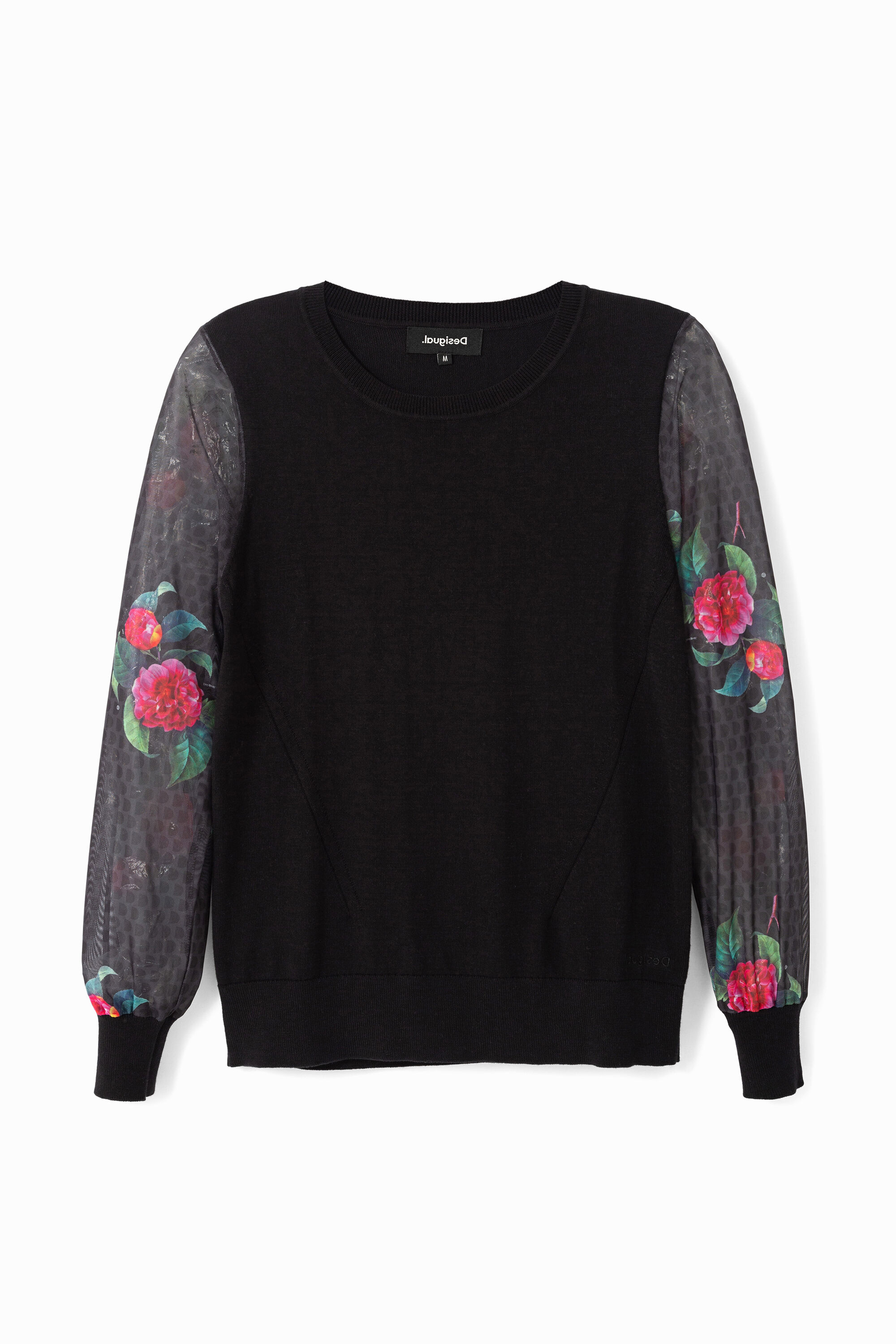 Jumper transparent sleeves flowers