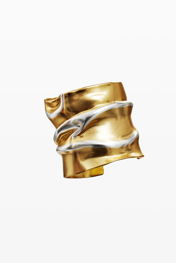 Brazalete grande bicolor baño oro y plata Zalio | Desigual