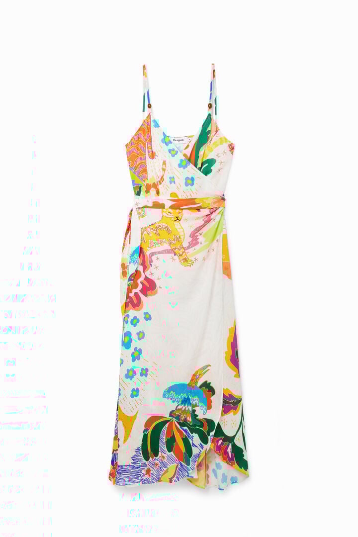 Jungle design wrap midi dress | Desigual