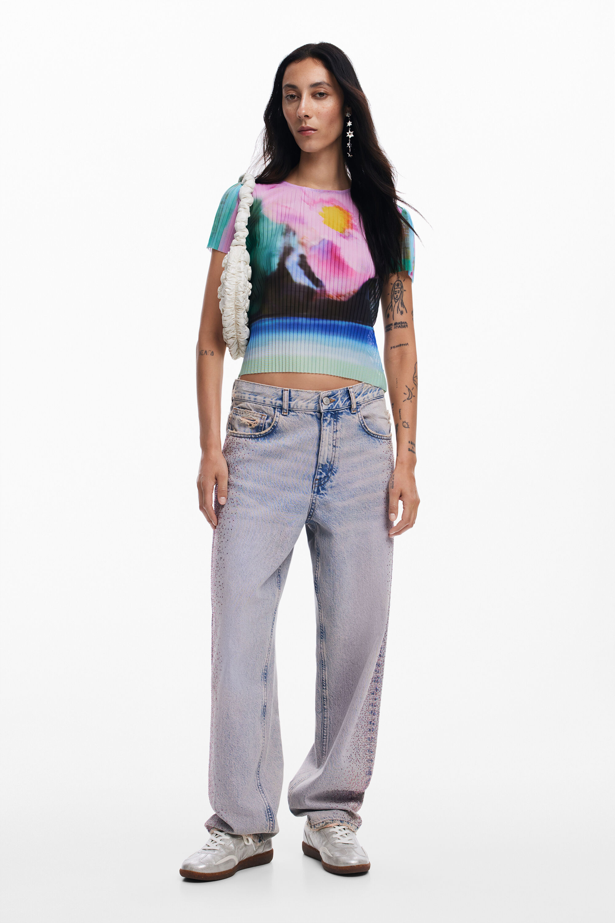 Jean droit brillant pour femme I Desigual