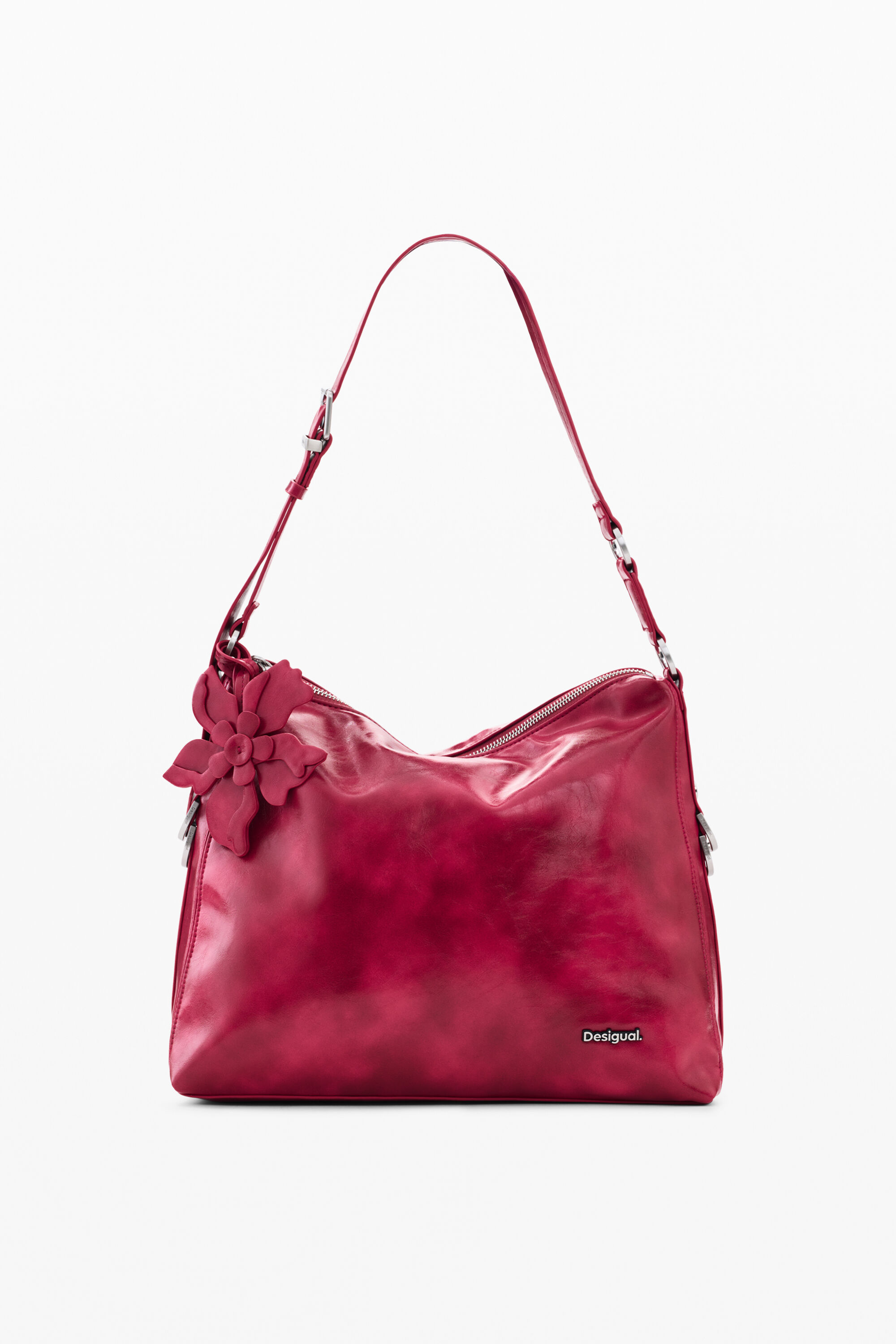 Desigual, Große tasche in lederoptik, Polyurethan, Rot, U