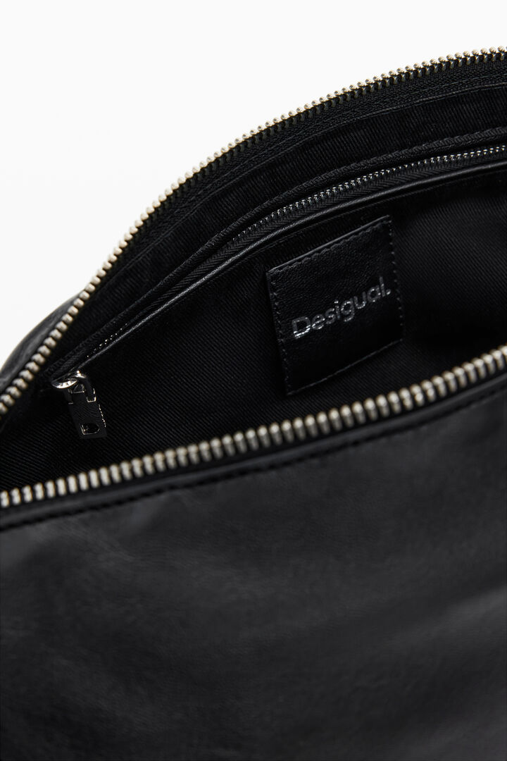 Medium leather fringe bag | Desigual