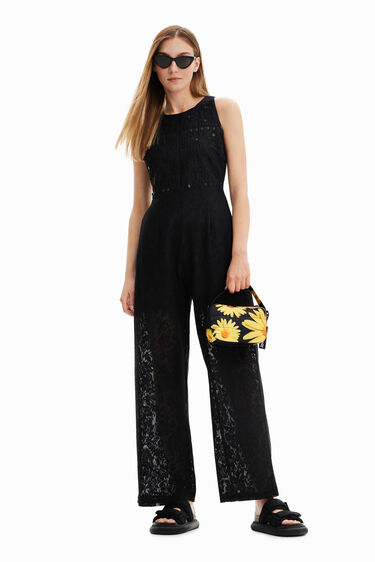 Long embroidered lace jumpsuit | Desigual