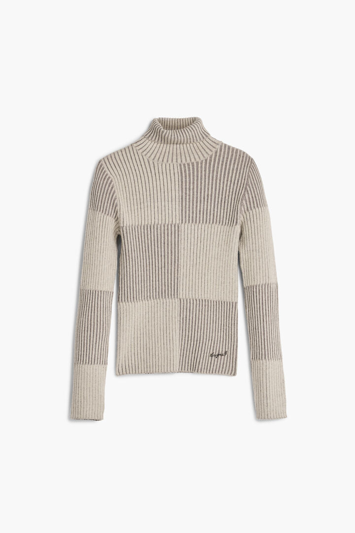 Hoge hals trui met ruiten