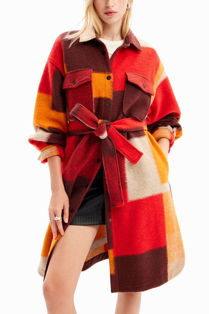Abrigo sobrecamisa cuadros | Desigual