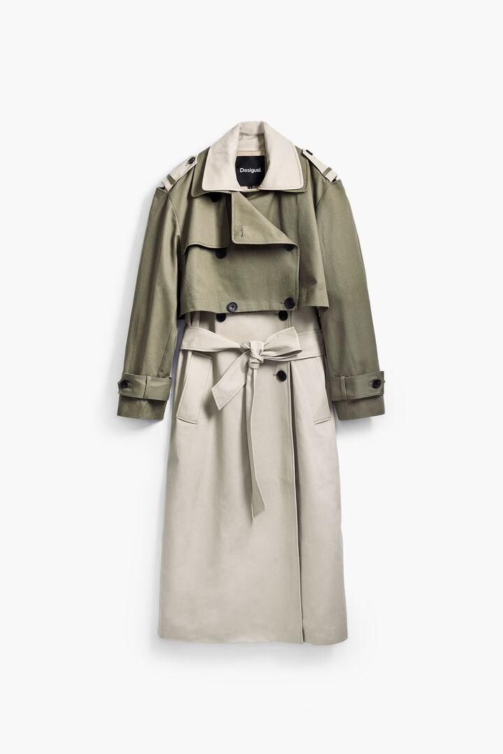 Detachable two-tone trench coat | Desigual