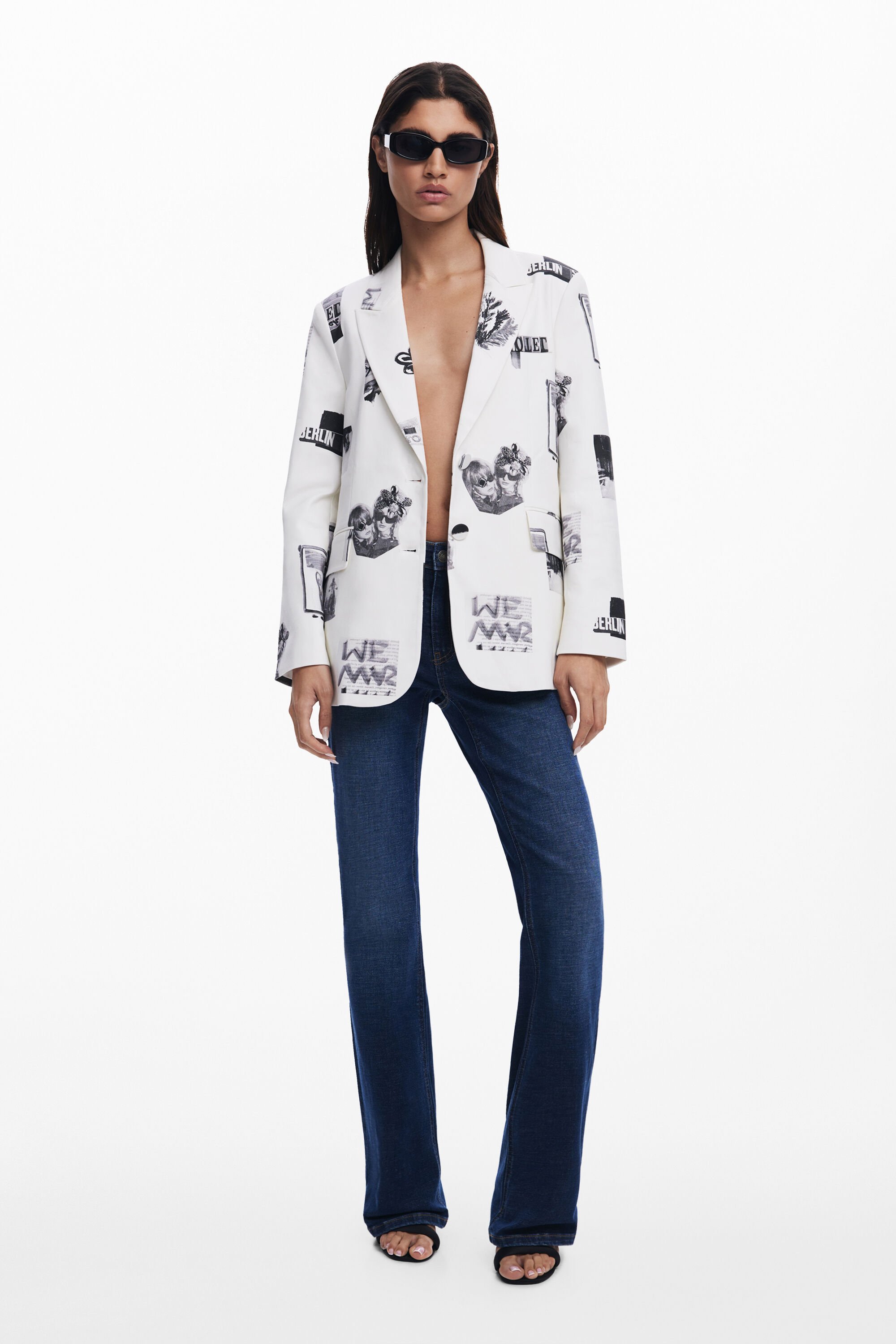 Desigual Women's Collage Blazer In White