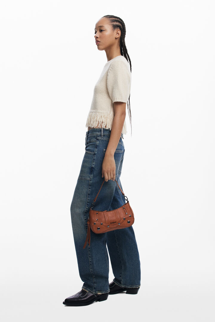 Small embroidered faux leather bag | Desigual