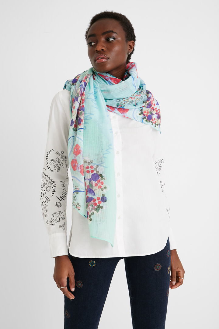 Lenço retangular tie-dye mandalas | Desigual