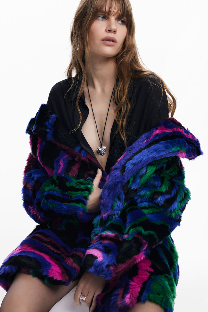 M. Christian Lacroix fur-effect coat | Desigual