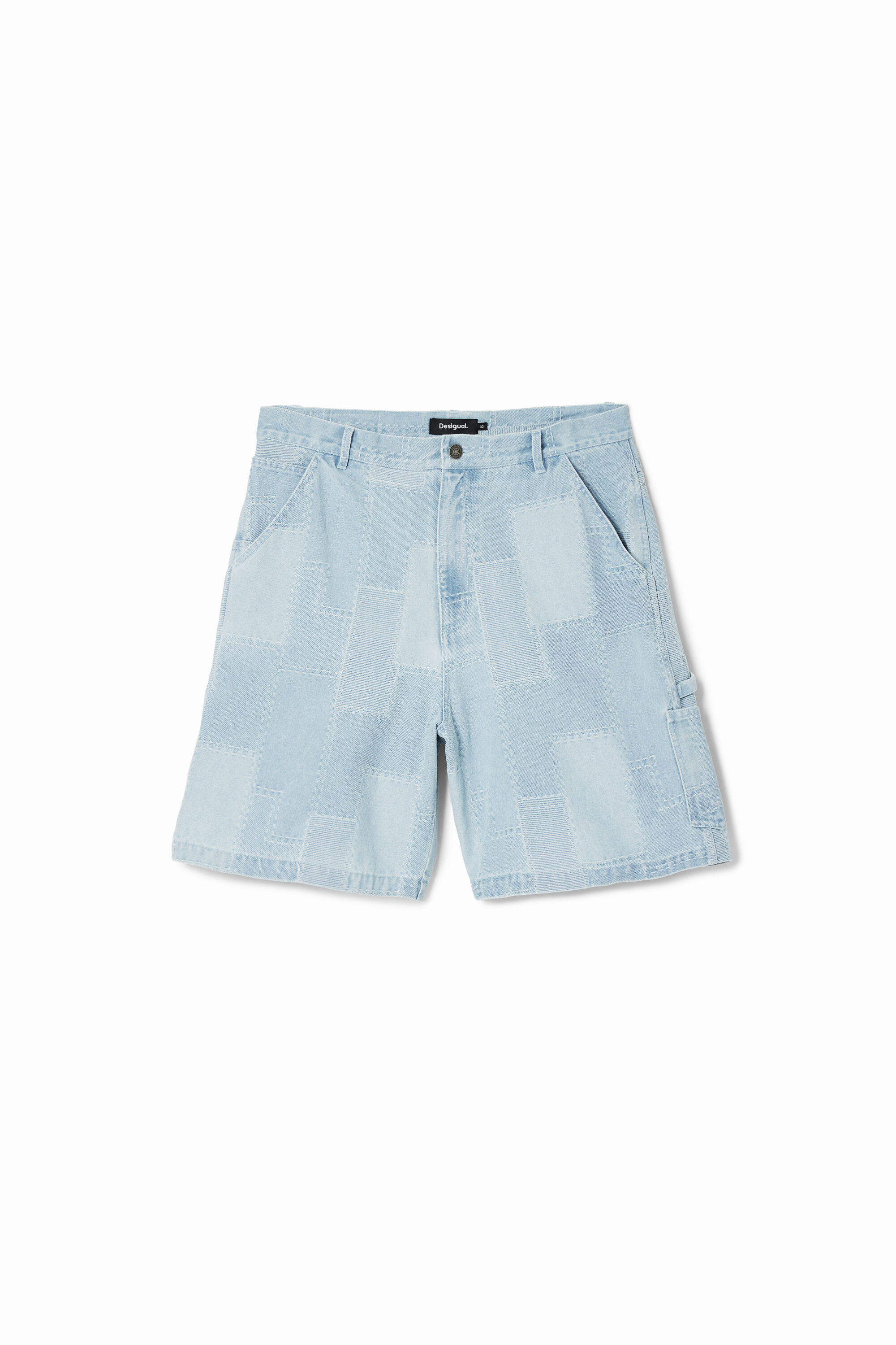 Desigual, Patch-Denim-Shorts, Baumwolle, Blau, 34