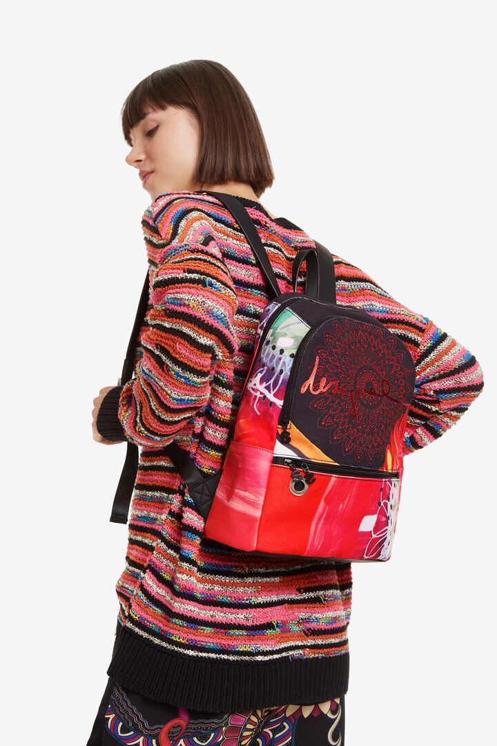 Mandala Backpack Poppy flower Novara | Desigual
