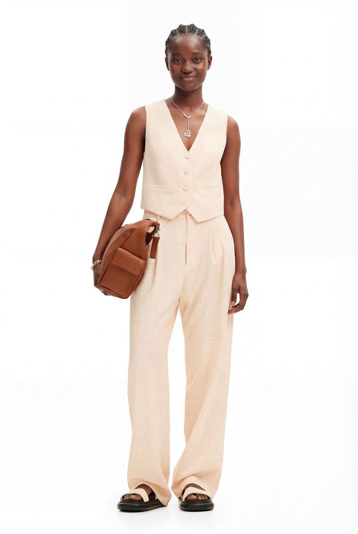 Tailored floral trousers