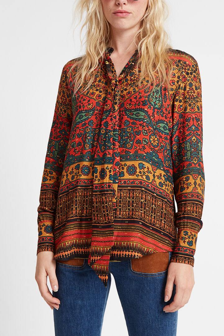 Ethno-Bluse mit Schleife | Desigual