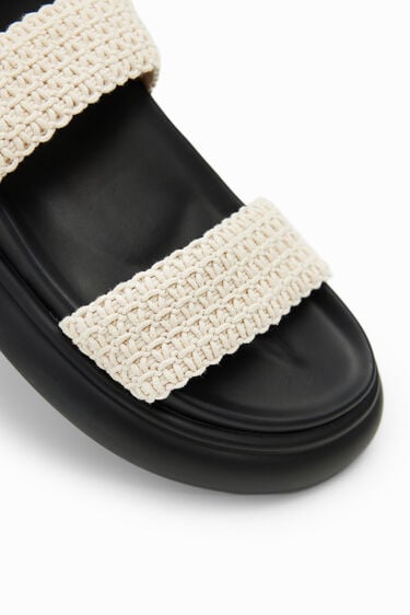 Crochet platform strap sandals | Desigual