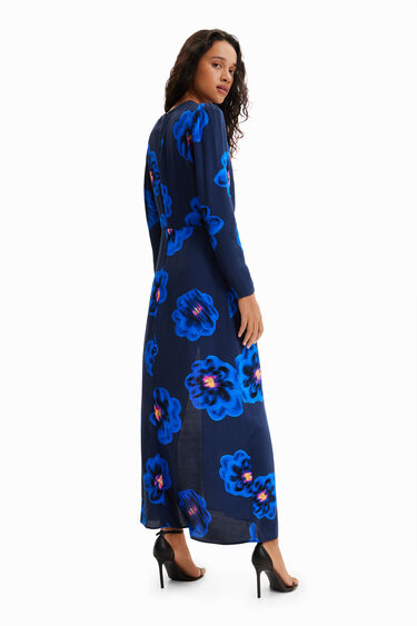 Long floral slit dress | Desigual
