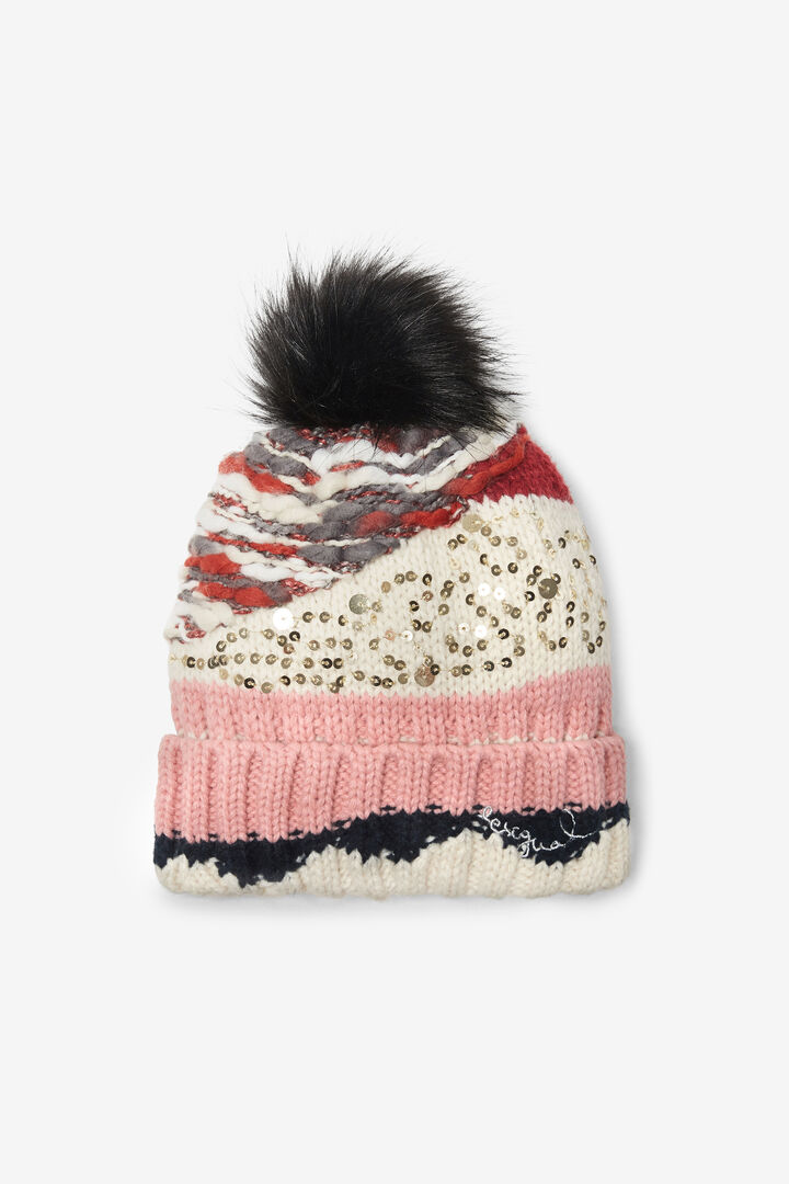 Knitted hat pom pom | Desigual