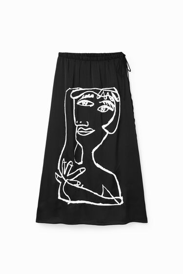 Arty face midi skirt | Desigual