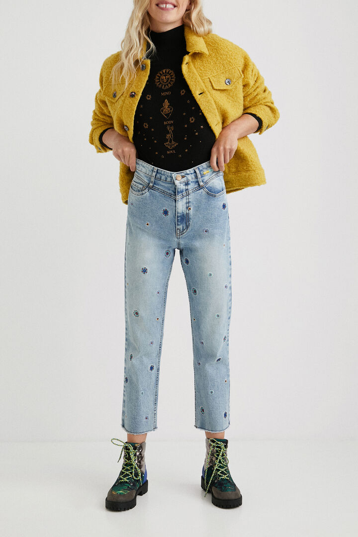Jean Straight chevilles mandalas | Desigual