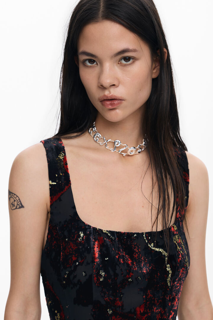 Vestido de alças devoré | Desigual