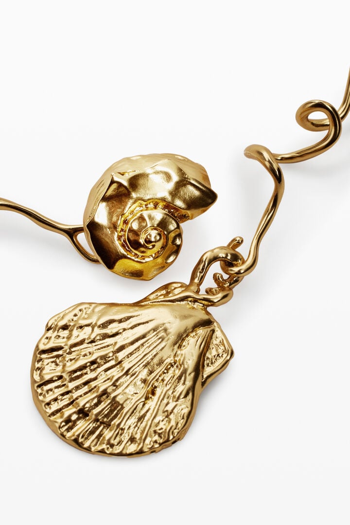 Pendientes irregulares conchas oro Zalio | Desigual