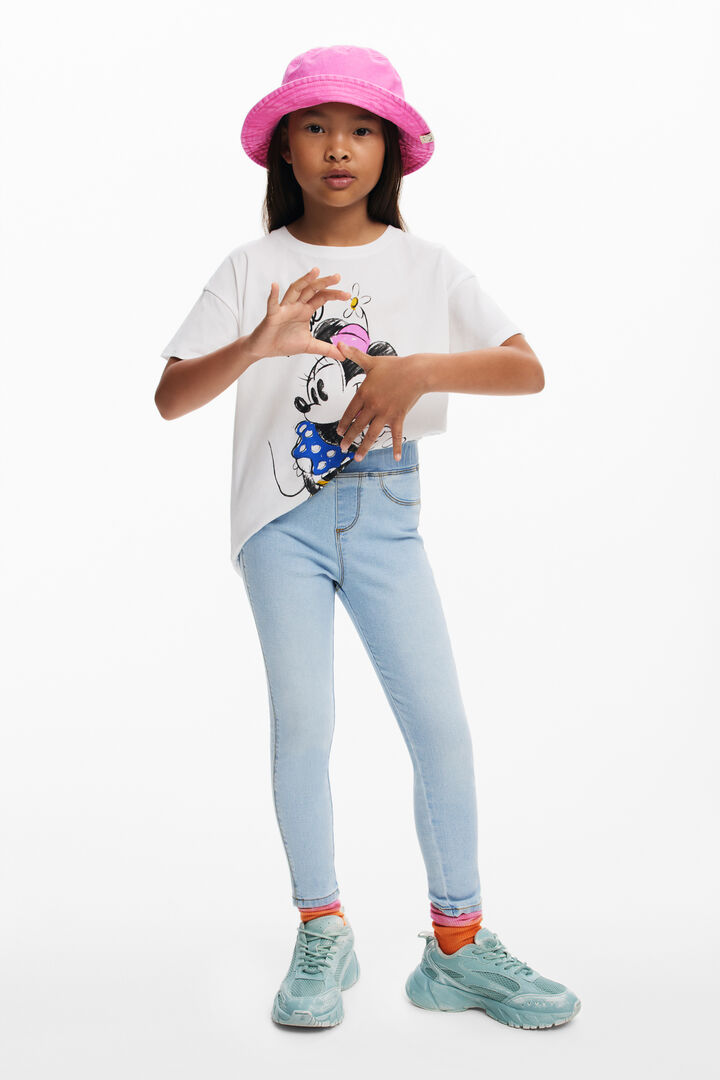 Denim leggings logo