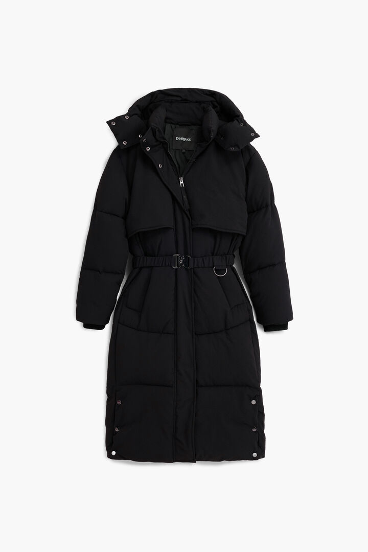 Lange gesteppte Jacke mit Gürtel | Desigual