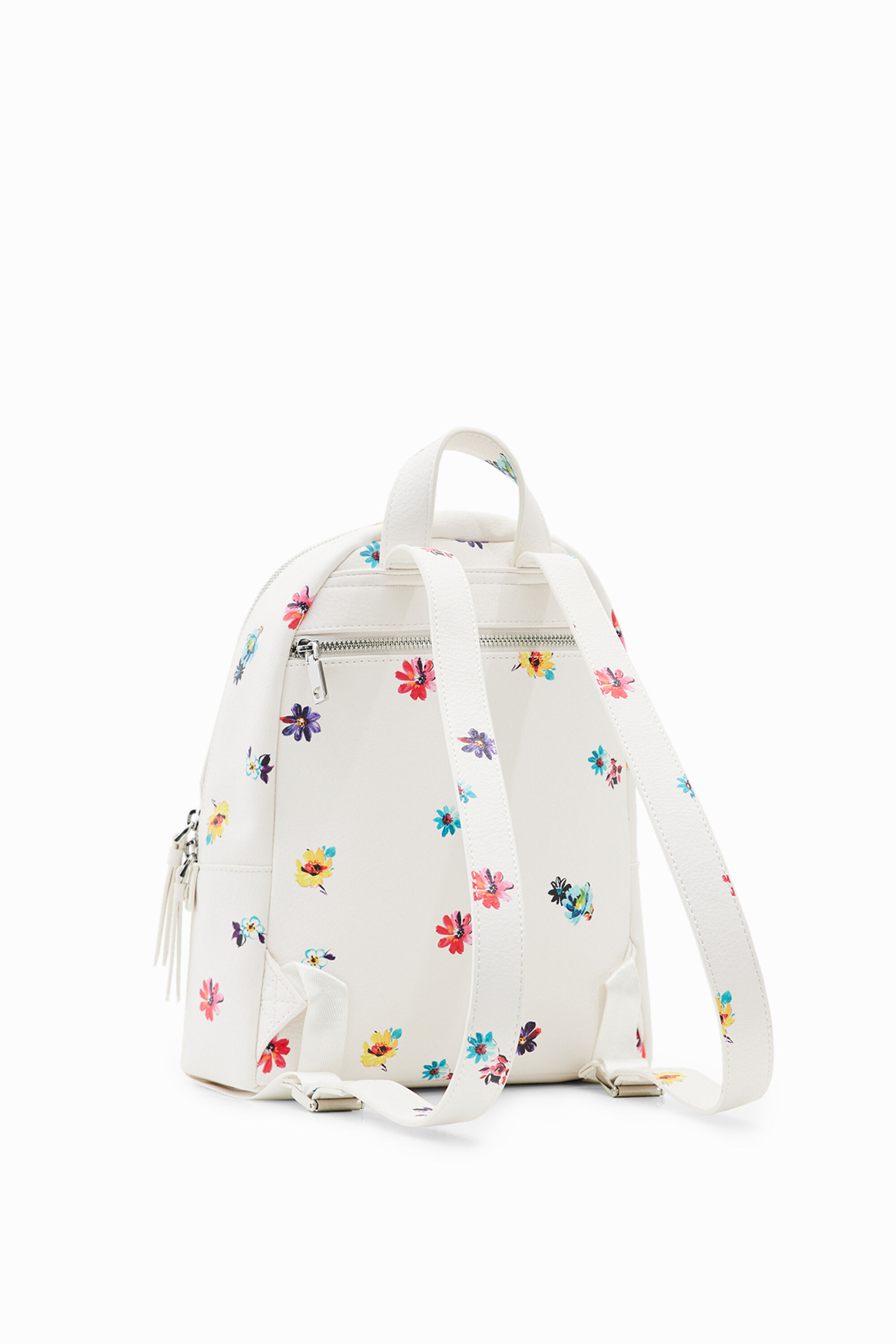 Shop Desigual Small Flower Backpack In White