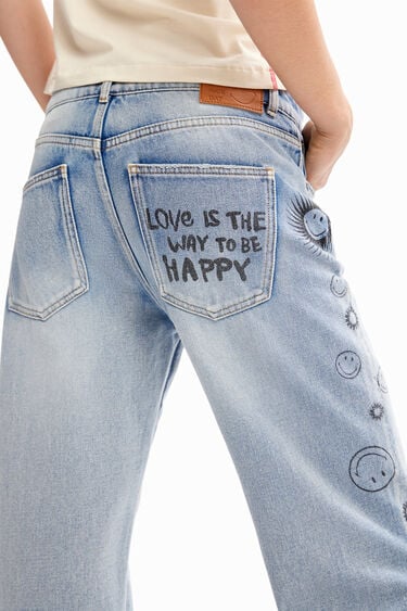 Wide-leg Smiley® jeans | Desigual