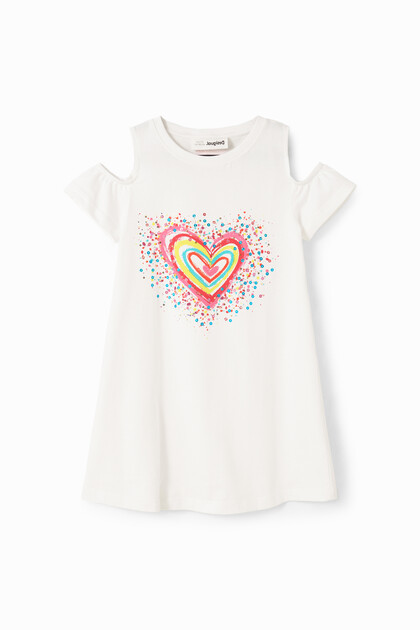 Heart cut-out T-shirt dress