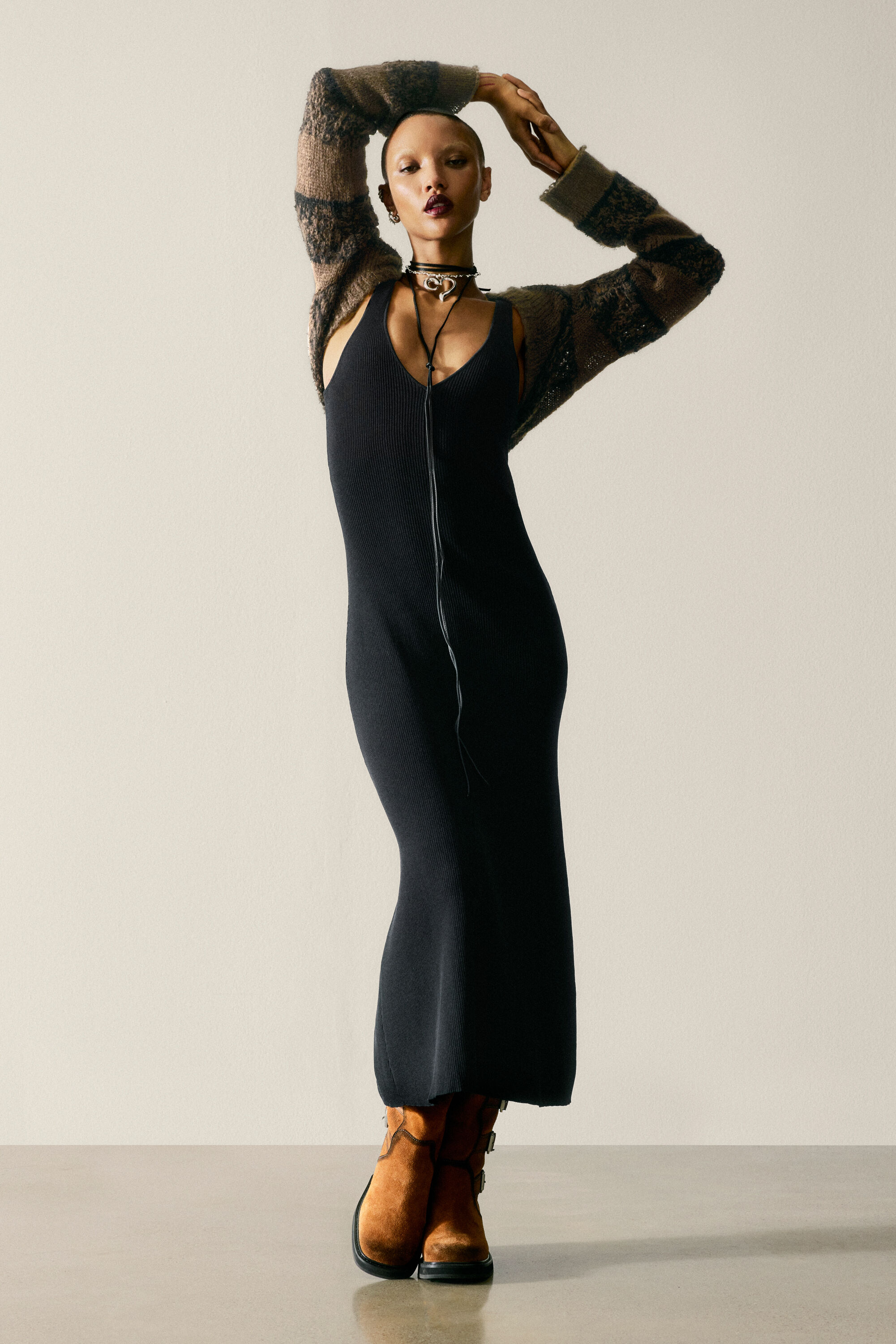 2 in 1 gebreide jurk