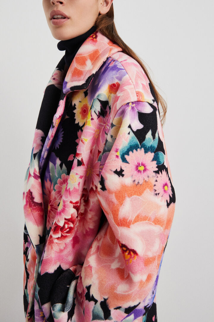 Oversize floral coat | Desigual