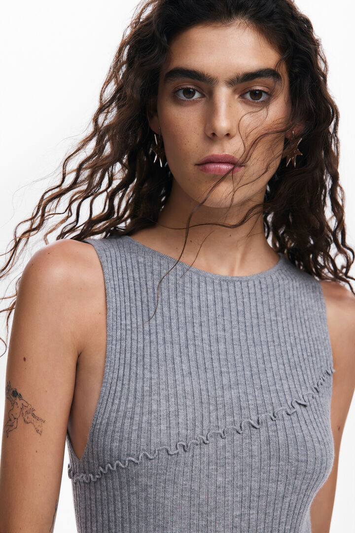 Ribbed long dress | Desigual